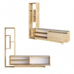 Mueble TV con estante Larissa roble zafiro Practica Hogar
