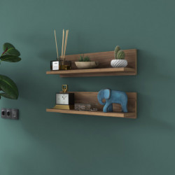 Estante de pared E18-1039 nogal Practica Hogar
