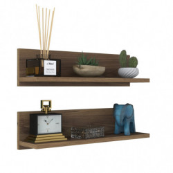 Estante de pared E18-1039 nogal Practica Hogar