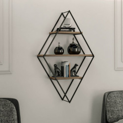 Estante de pared Prizma nogal negro Practica Hogar