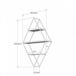 Estante de pared Prizma nogal negro Practica Hogar