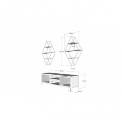 Mueble TV con estante Comets Prizma pino atlántico negro Practica Hogar