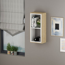 Estante de pared Zera Roble Zafiro Blanco Practica Hogar