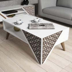 Mesa de centro Beril blanco Practica Hogar