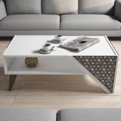 Mesa de centro Beril blanco Practica Hogar