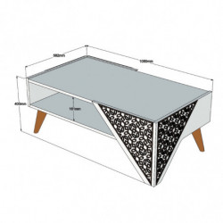 Mesa de centro Beril blanco Practica Hogar