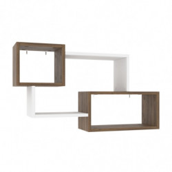Estante de pared Ayder blanco nogal Practica Hogar