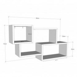 Estante de pared Ayder blanco nogal Practica Hogar