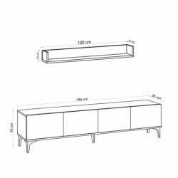 Mueble TV Primo roble zafiro Practica Hogar