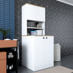 Mueble de lavadora KD102 2160 nogal blanco Practica Hogar