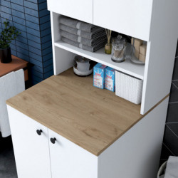 Mueble de lavadora KD102 2160 nogal blanco Practica Hogar