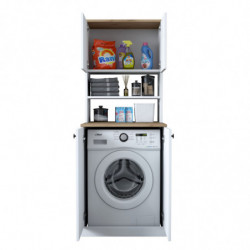 Mueble de lavadora KD102 2160 nogal blanco Practica Hogar