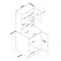 Mueble de lavadora KD102 2160 nogal blanco Practica Hogar