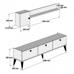 Mueble TV con estante Lidya mármol nogal Practica Hogar