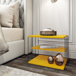 Mesa auxiliar Lifon negro amarillo Practica Hogar