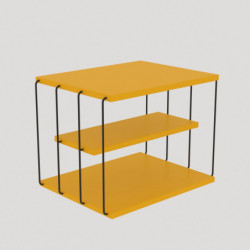 Mesa auxiliar Lifon negro amarillo Practica Hogar