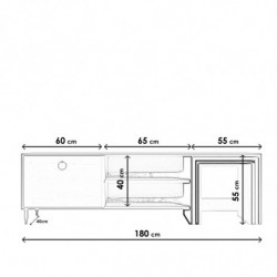 Mueble TV Tanay L584 roble blanco Practica Hogar