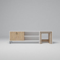 Mueble TV Tanay L584 roble blanco Practica Hogar