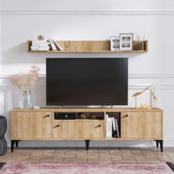 Mueble TV con estante Grega roble Practica Hogar