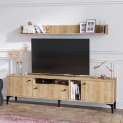 Mueble TV con estante Grega roble Practica Hogar