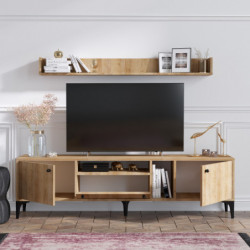 Mueble TV con estante Grega roble Practica Hogar