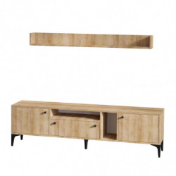 Mueble TV con estante Grega roble Practica Hogar