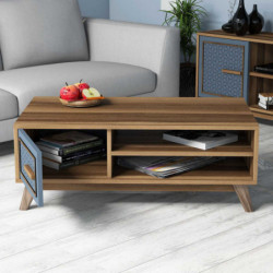 Mesa de centro Ayla azul nogal Practica Hogar