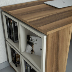 Escritorio de estudio Box crema nogal Practica Hogar