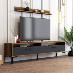 Conjunto de muebles de salón istanbul antracita nogal Practica Hogar