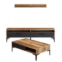 Conjunto de muebles de salón istanbul antracita nogal Practica Hogar