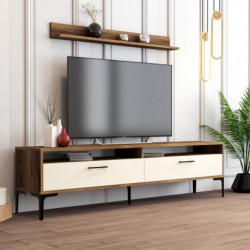 Conjunto de muebles de salón istanbul crema nogal Practica Hogar