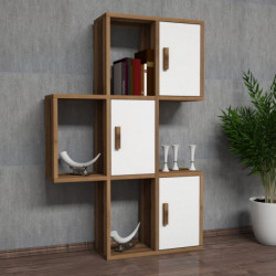 Estante de pared Flora blanco nogal Practica Hogar