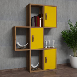 Estante de pared Flora amarillo nogal Practica Hogar