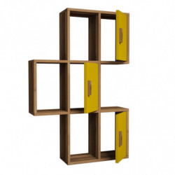 Estante de pared Flora amarillo nogal Practica Hogar