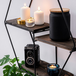 Estante de pared Narcissus nogal negro Practica Hogar