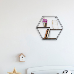 Estante de pared Narcissus nogal negro Practica Hogar