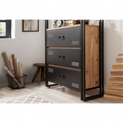 Conjunto de muebles de despacho Cosmo -TKM.10 pino atlántico negro Practica Hogar