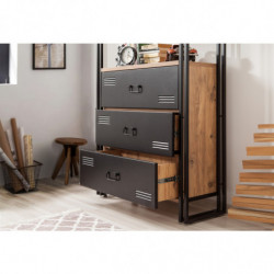 Conjunto de muebles de despacho Cosmo -TKM.10 pino atlántico negro Practica Hogar