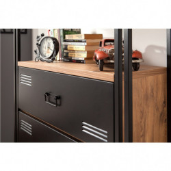 Conjunto de muebles de despacho Cosmo -TKM.10 pino atlántico negro Practica Hogar