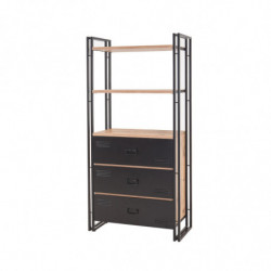 Conjunto de muebles de despacho Cosmo -TKM.10 pino atlántico negro Practica Hogar