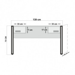 Conjunto de muebles de despacho Cosmo -TKM.10 pino atlántico negro Practica Hogar