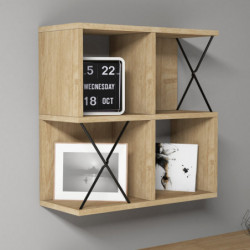 Estante de pared Extra roble negro Practica Hogar