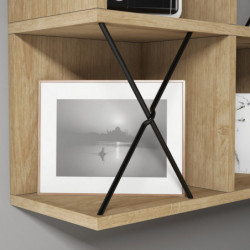 Estante de pared Extra roble negro Practica Hogar