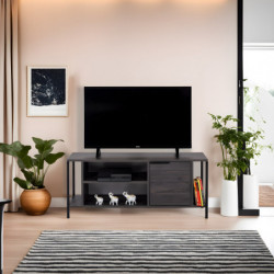 Mueble TV Bond negro marrón oscuro Practica Hogar