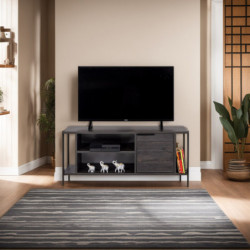Mueble TV Bond negro marrón oscuro Practica Hogar