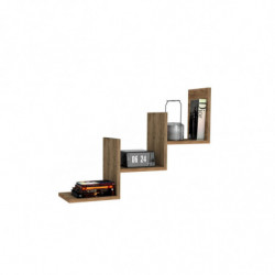 Estante de pared Mist-nogal Practica Hogar