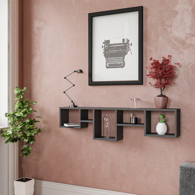 Estante de pared Amanos antracita Practica Hogar Estante de pared Amanos antracita Practica Hogar