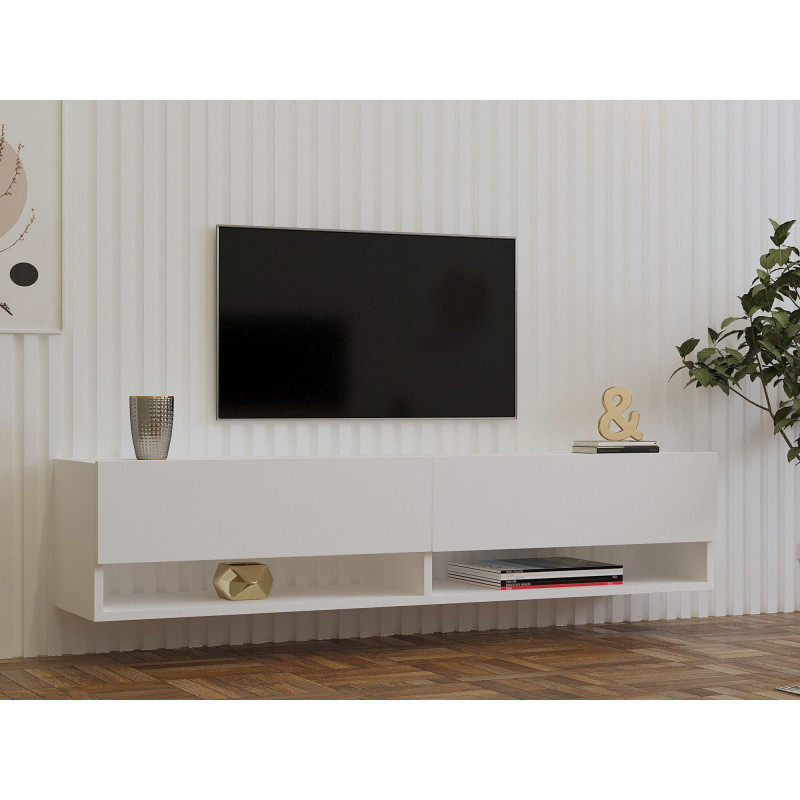 Mueble TV con estante Arges blanco Practica Hogar Mueble TV con estante Arges blanco Practica Hogar