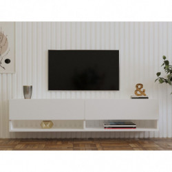 Mueble TV con estante Arges blanco Practica Hogar