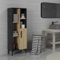 Gabinete multiusos Ephesus Roble Zafiro Negro Practica Hogar